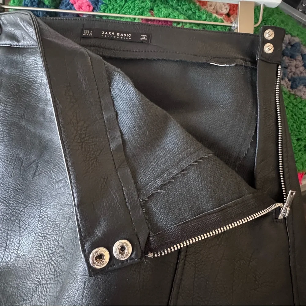 ZARA Black Leather Skirt Size S - Picture 9 of 9